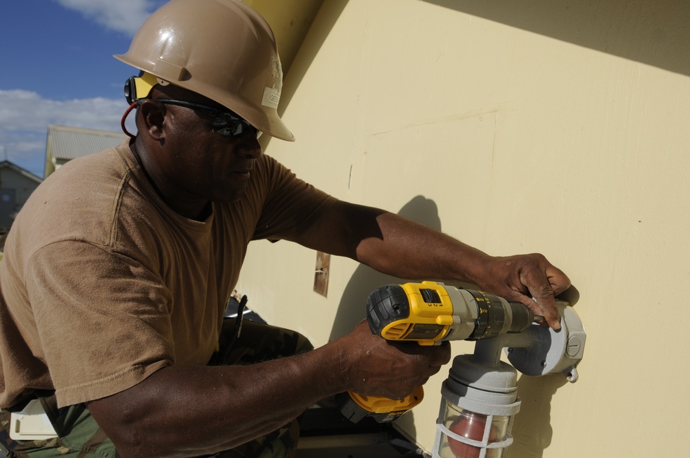 Seabees working in Guantanamo Bay