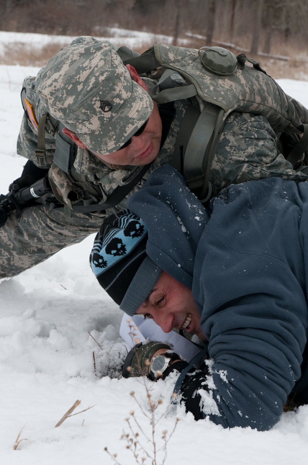 New Mexico Army National Guard soldiers training on security Checkpoint operations at Camp Atterbury Joint Maneuver Training Center