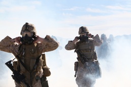 Marines perform outdoor gas exercise with new M50 mask