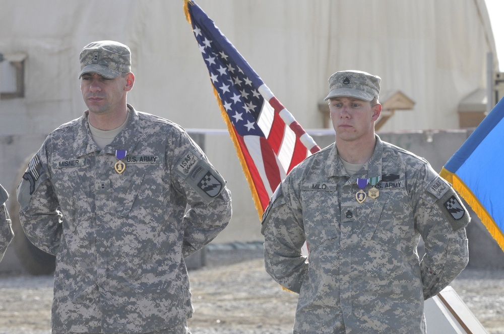 Combined Task Force Lightning Soldiers receive Purple Heart Medal