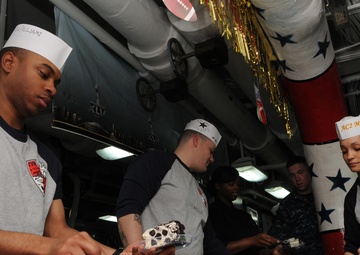 Ronald Reagan sailors celebrate 100th birthday, watch Super Bowl
