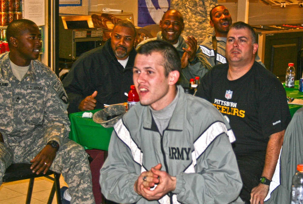 Iowa National Guard Soldiers cheer Packers to victory from Afghanistan