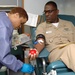 Senior Chief Culinary Specialist Edward Sivells gives blood during the Armed Services Blood Program (ASBP) blood drive at Commander, U.S. Second Fleet headquarters, Feb. 7.