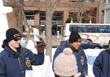 Misawa Navy Snow Team Meet with Festivalgoers