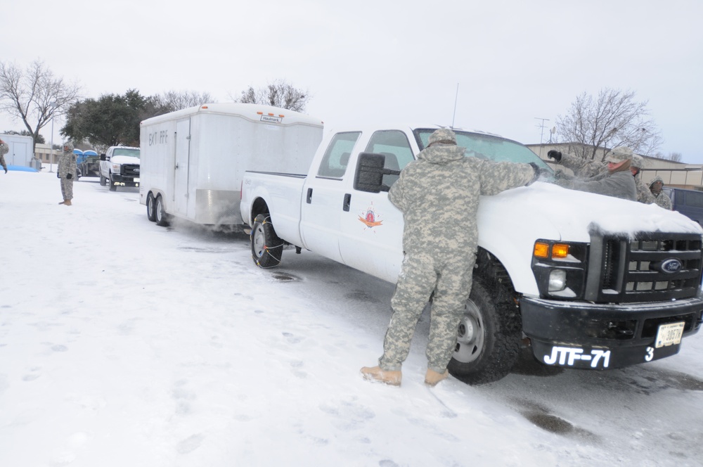 Soldiers continue Super Bowl support mission despite winter storm