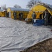 Chemical Company practices setting up a decontamination