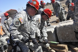 836th Engineer Company participate in a collapsed structure extraction exercise