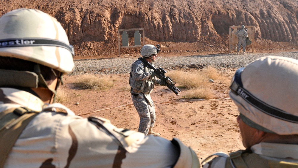 Spc. Inman demonstrates proper firing position