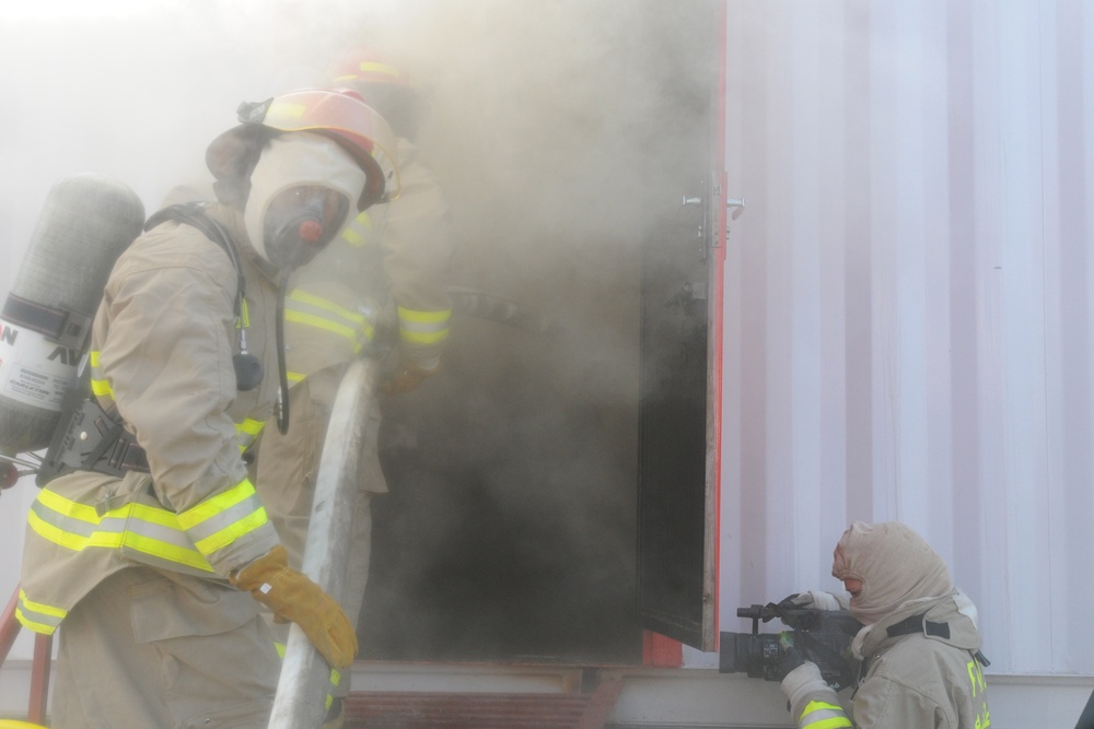 Afghan fire fighters learn new fighting techniques