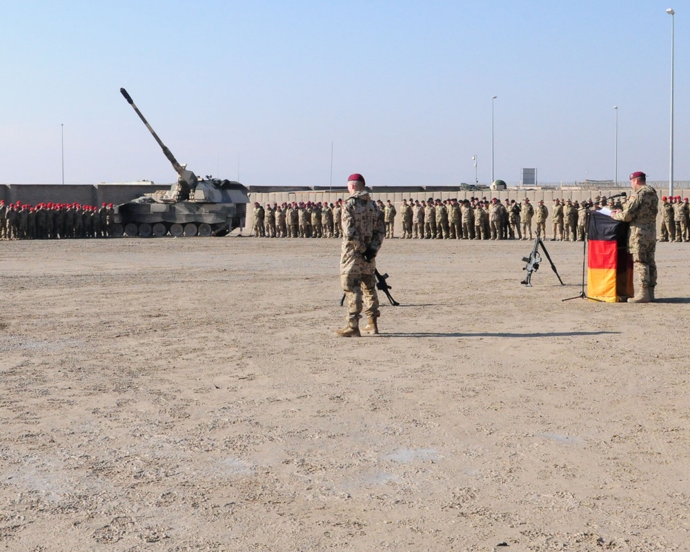 TF Kunduz outgoing commander addresses troops at change of command