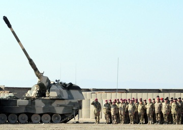 TF Kunduz new commander addresses troops for the first time at change of command