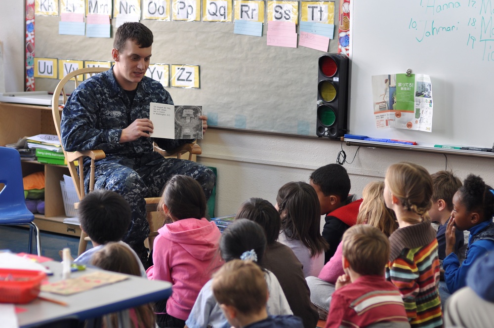 Sailor Reads To 1st Graders About MLK Jr.