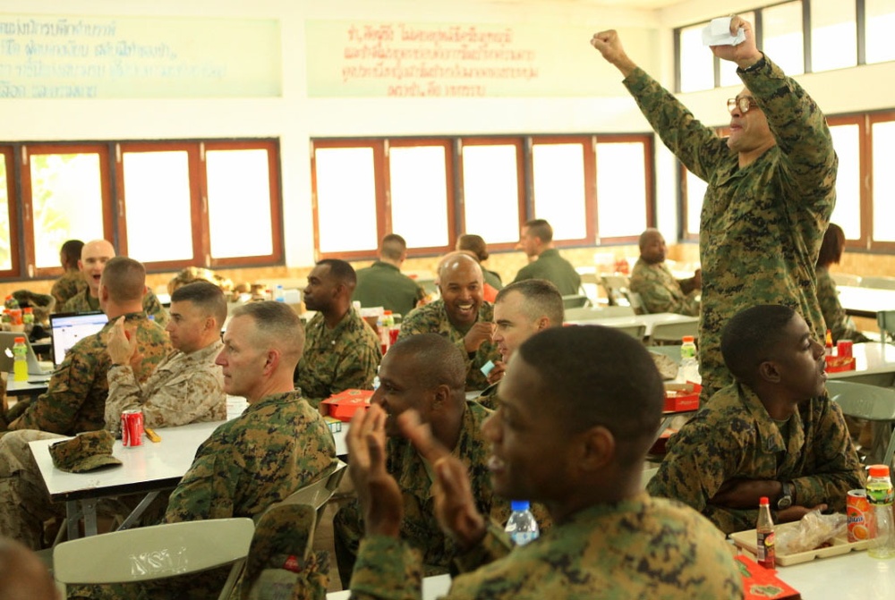 Marines, sailors watch Super Bowl during Cobra Gold 2011