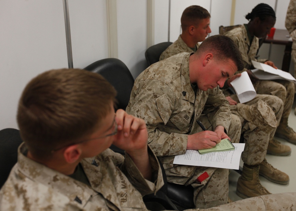 Alcohol awareness course preares Marines for redeployment home