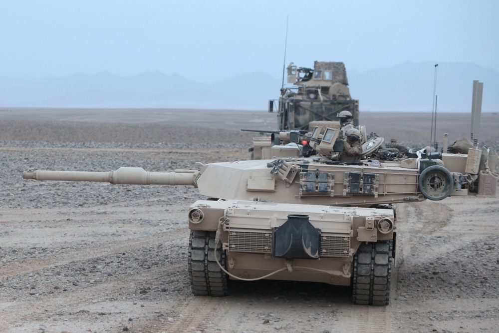 Marine tanks head to northern Helmand