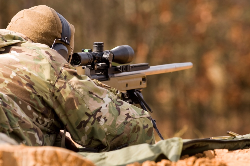 Special Forces Sniper Course student trains.