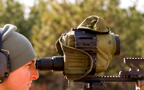 Staff Sgt. Anderson enters shot data.