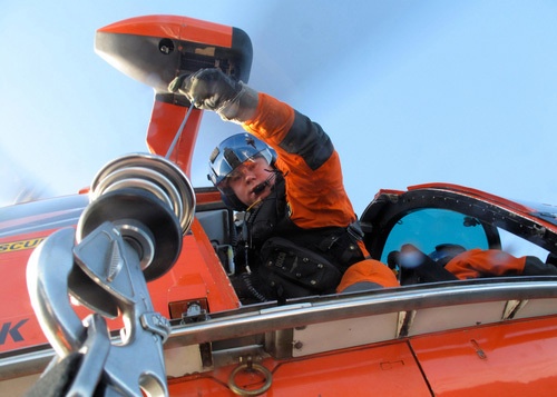 Coast Guard Kodiak-based HH-65 Dolphin helicopter crew medevacs 40-year-old man from fishing vessel