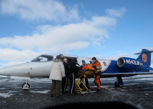 Coast Guard Kodiak-based HH-65 Dolphin helicopter crew medevacs 40-year-old man from fishing vessel