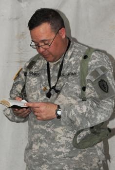 1st Stryker Brigade Combat Team soldiers Army's National Training Center held worship service