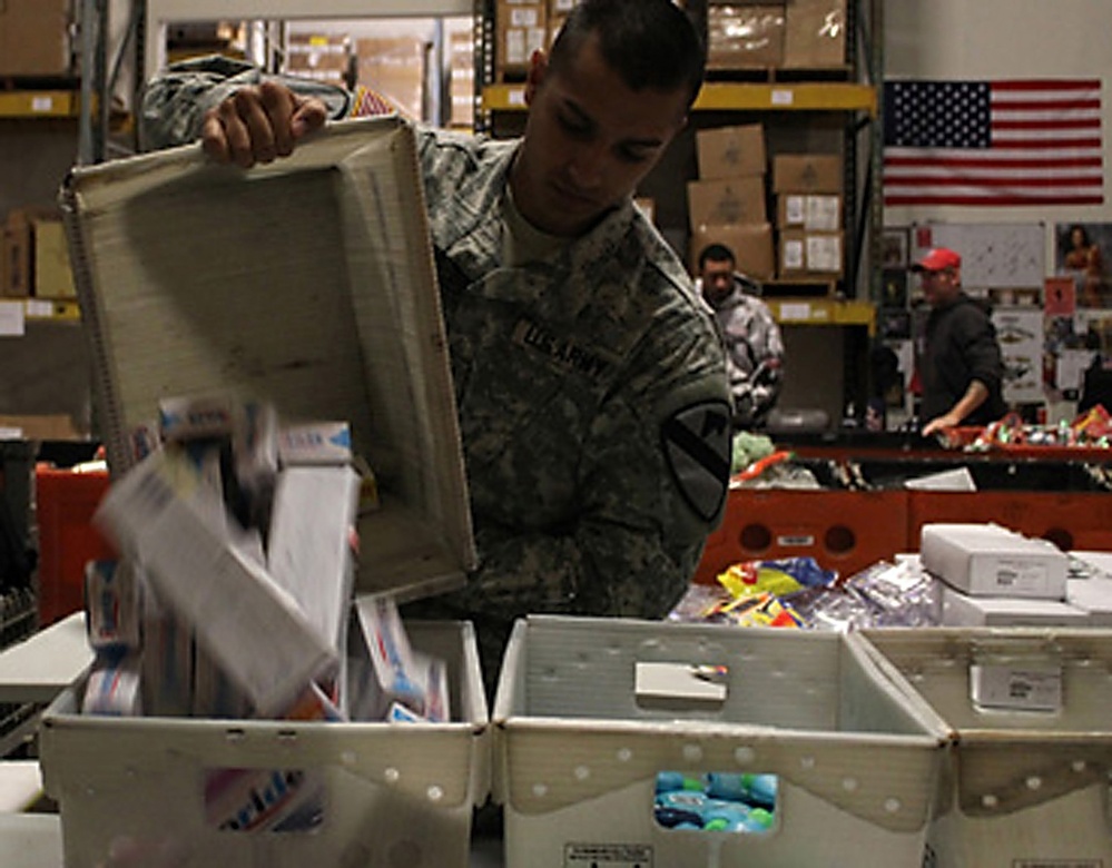 1st ACB helps stock care packages for deployed troops
