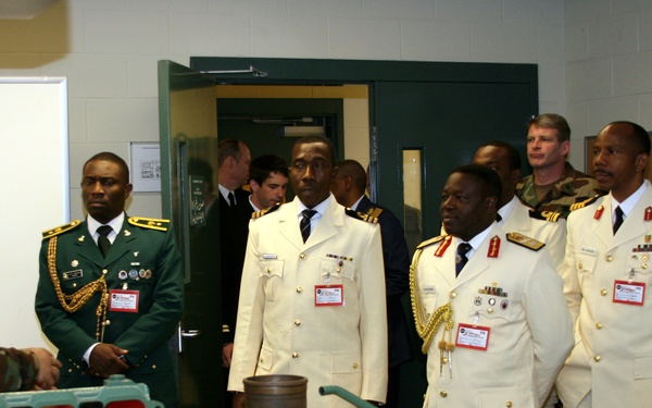 Johnson Omoniyi Olutoyin, Chief Staff Officer of Nigeriaâ€™s Western Naval Command and his staff on engine maintenance during an orientation