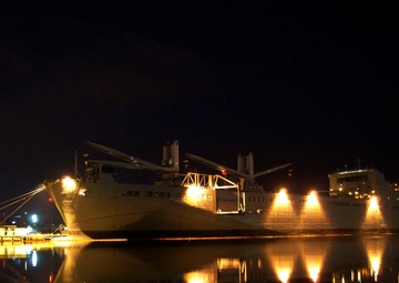 Nighttime at Naval Station San Diego