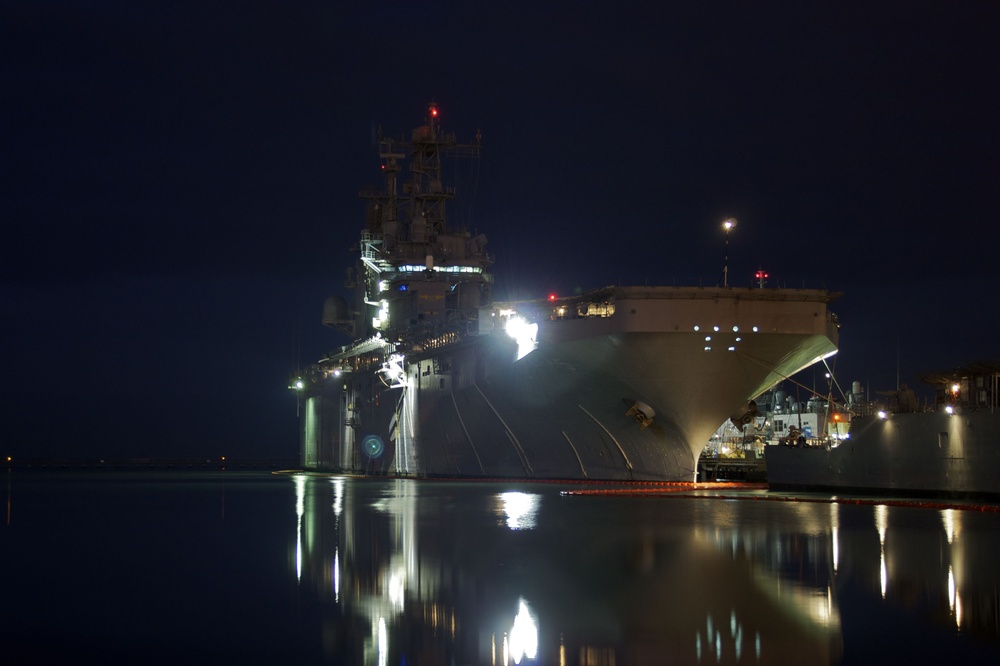 Nighttime at Naval Station San Diego