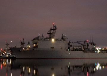 Nighttime at Naval Station San Diego