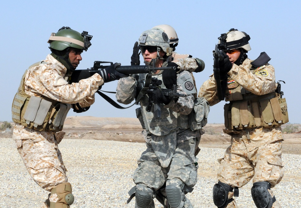 Building a foundation 3rd ACR, Iraqi army practice basic combat skills