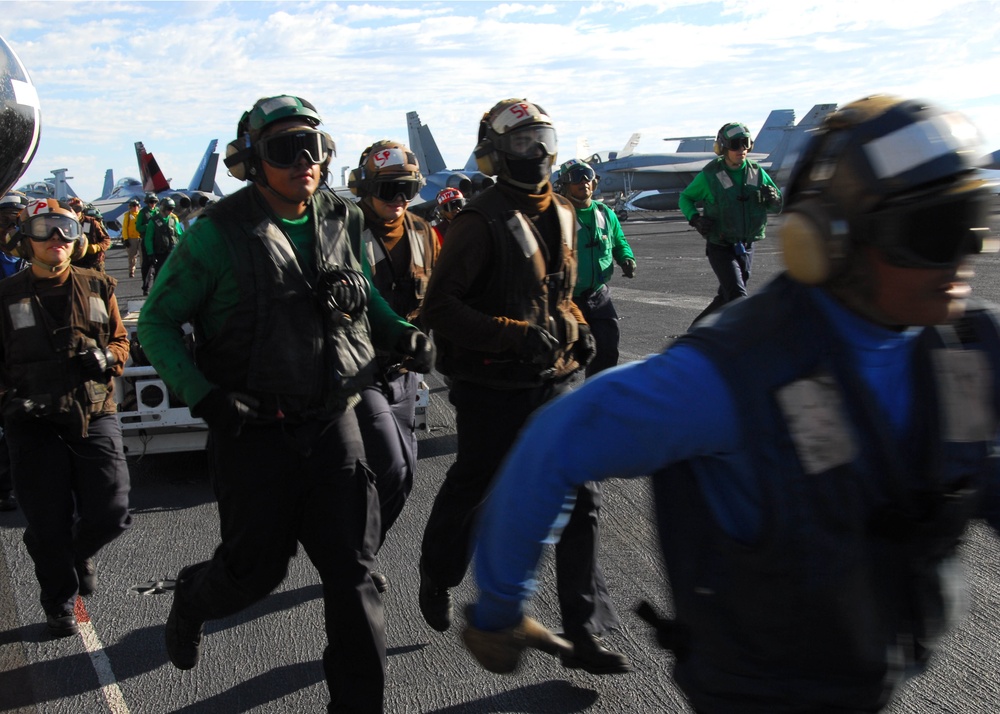 USS Ronald Reagan Flight Deck Drills