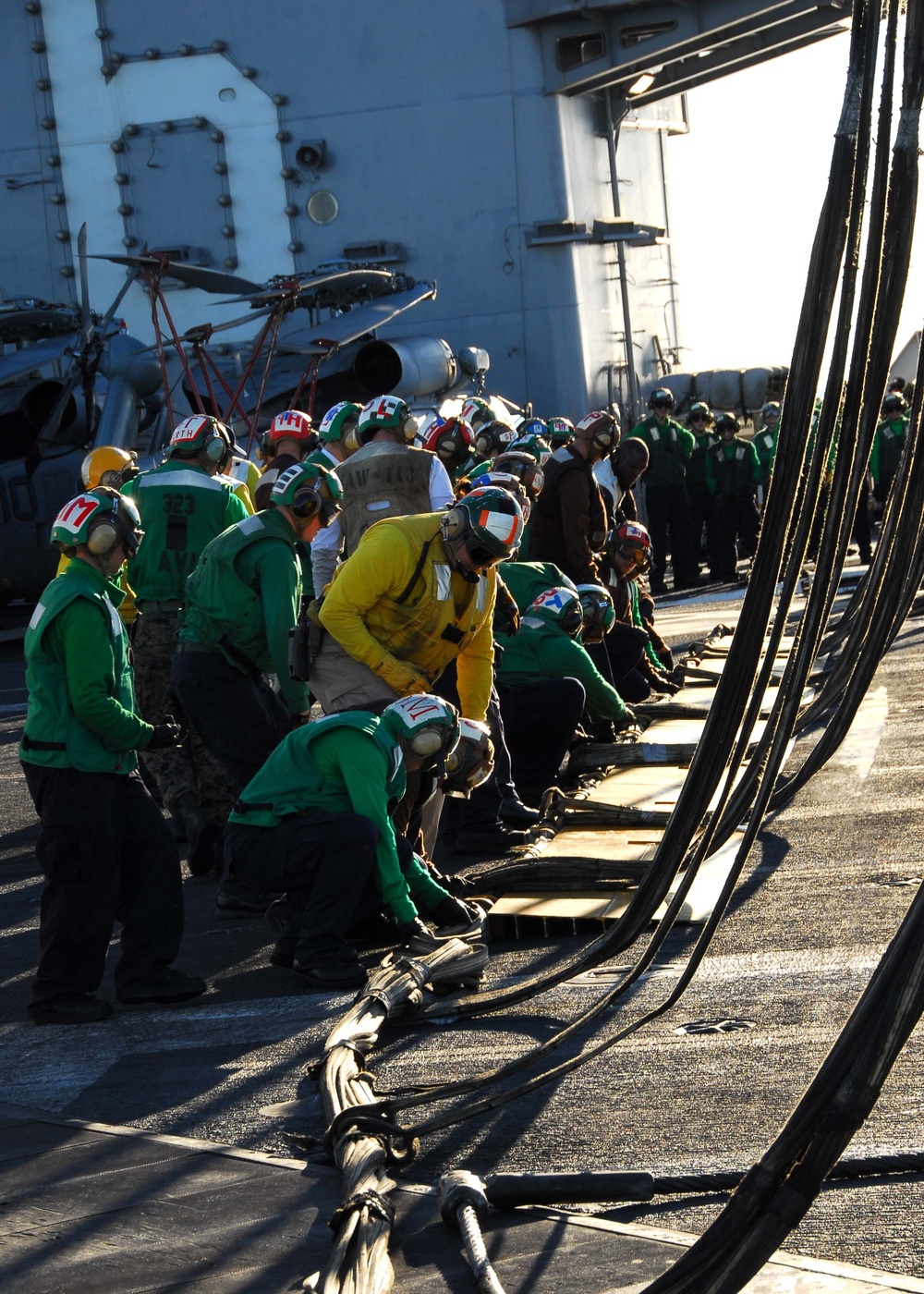 USS Ronald Reagan Flight Deck Drills