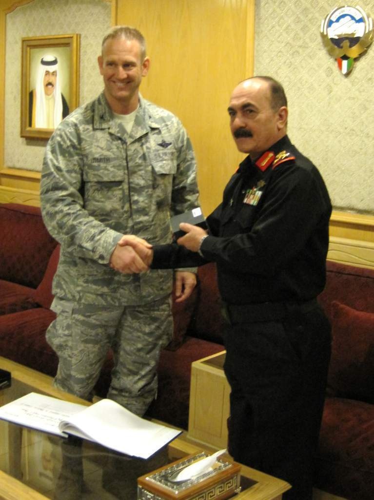 US Air Force officers brief at Kuwait Joint Command and Staff College