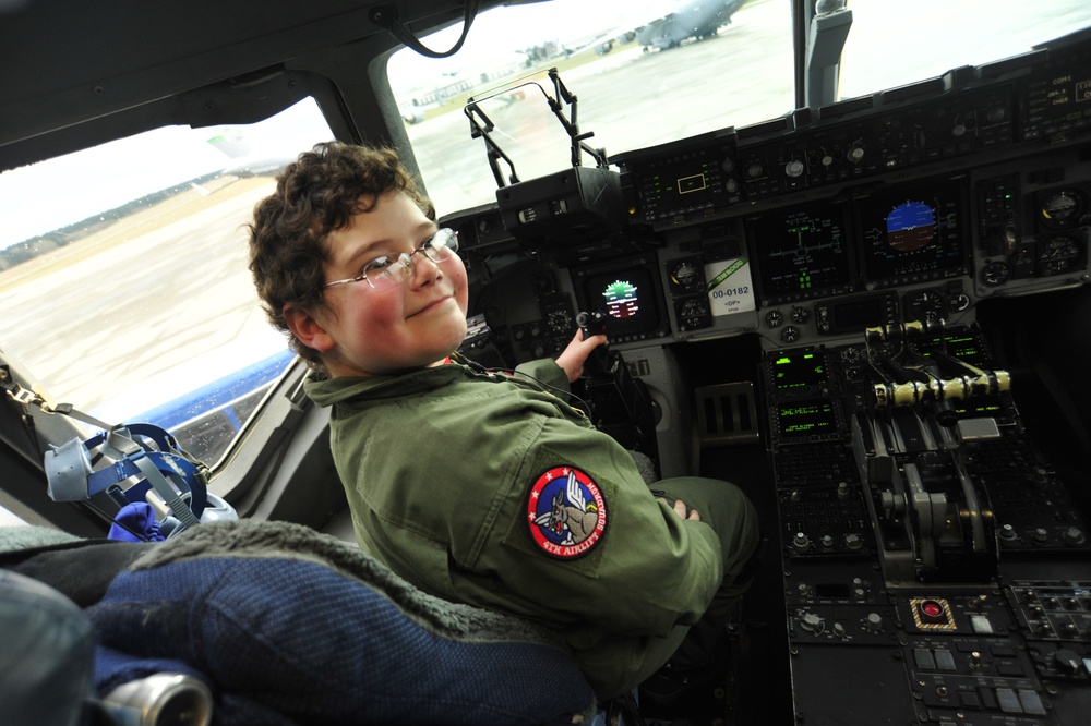 9-year-old becomes airlift unit's 'pilot for a day' at Joint Base Lewis-McChord