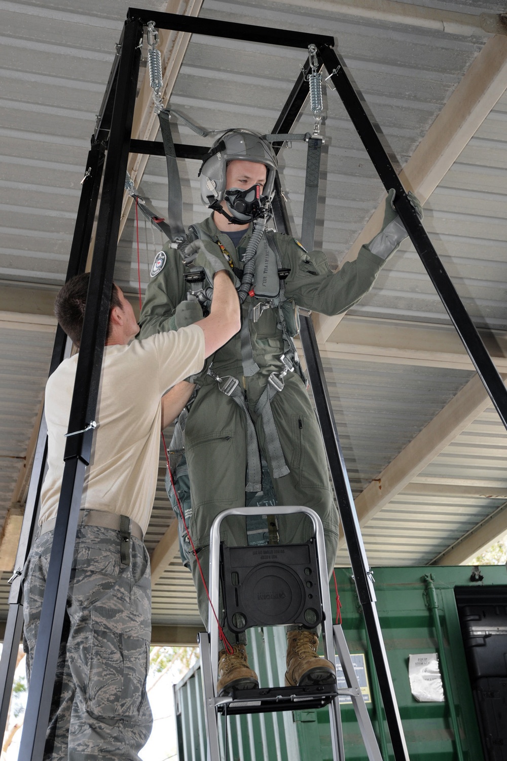 132nd Life Support trains Australian pilots in preparation for their flight in D model F-16.