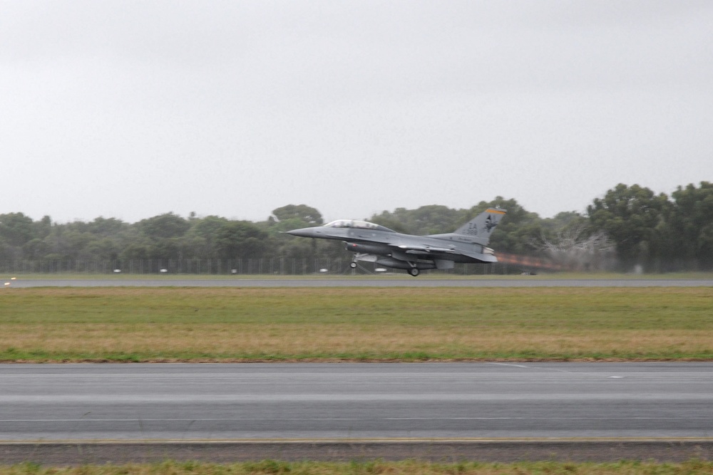 132FW launches first flight in history with the Royal Australian Air Force.