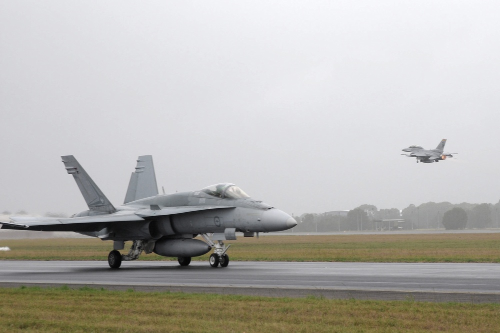 132FW launches first flight in history with the Royal Australian Air Force.