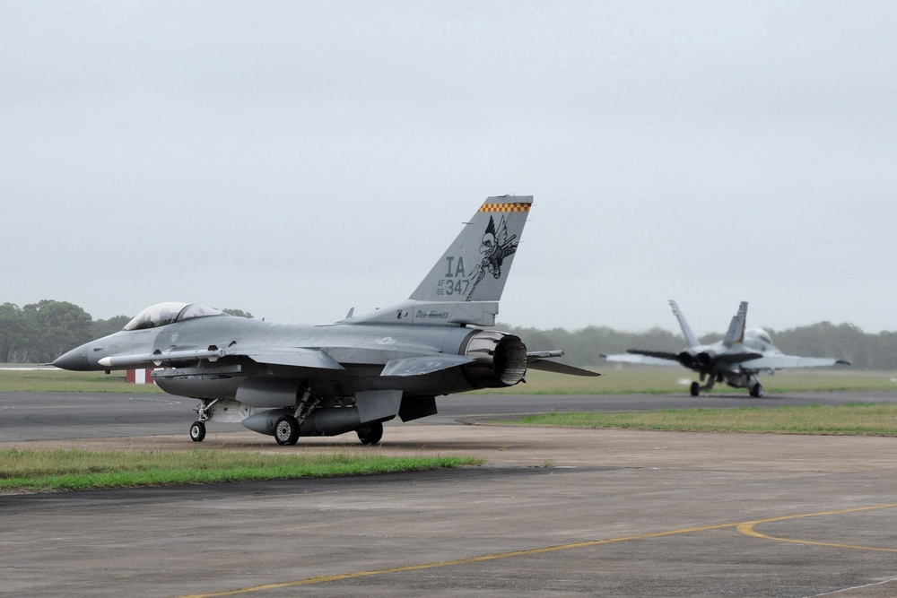 132FW launches first flight in history with the Royal Australian Air Force.