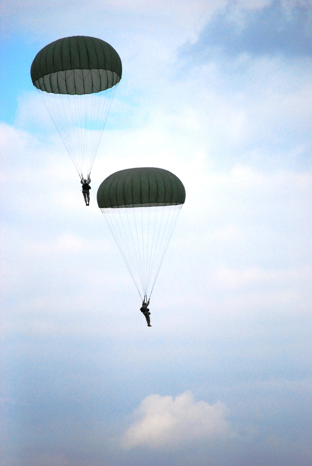 Military Police Paratroopers Descend in Airborne Operation