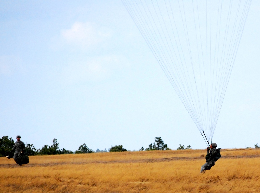 Military Police Paratrooper Prepares for Landingg