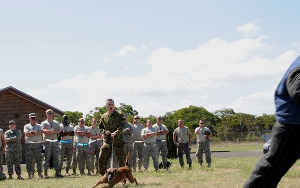 Australian military working dogs show 132FW members what they're made of.