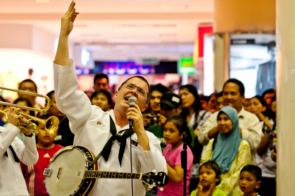 Navy band plays in Malaysia