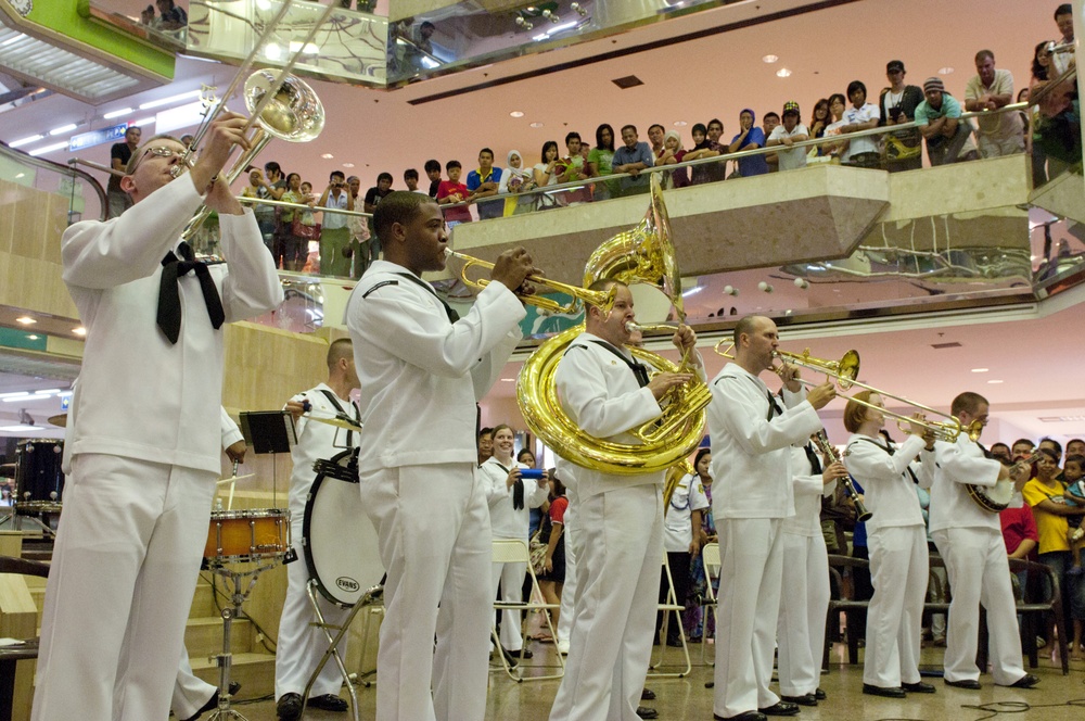 Navy band plays in Malaysia