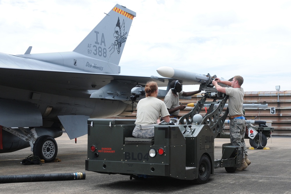 132FW performs maintenance operations during joint flying mission in Australia.