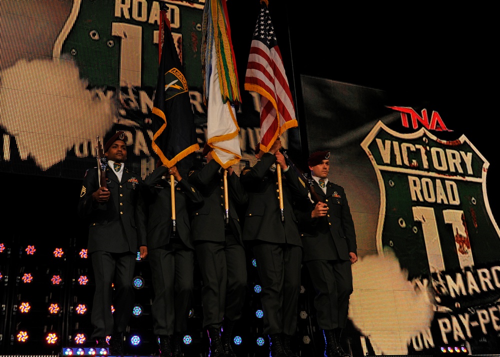 Color Guard participates in TNA Wrestling