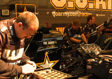 Pit crew works on The Sarge