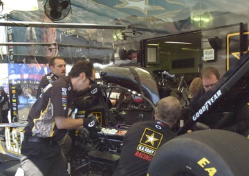 Pit crew works on The Sarge