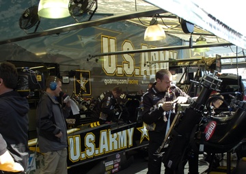 Pit crew works on The Sarge