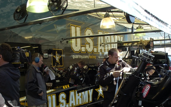 Pit crew works on The Sarge