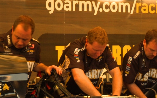 Pit crew works on The Sarge